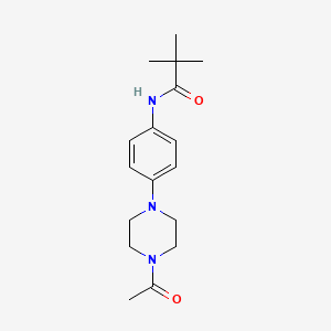 molecular formula C17H25N3O2 B4400573 N-[4-(4-acetyl-1-piperazinyl)phenyl]-2,2-dimethylpropanamide 