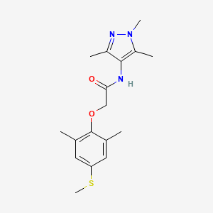 2-(2,6-dimethyl-4-methylsulfanylphenoxy)-N-(1,3,5-trimethylpyrazol-4-yl)acetamide