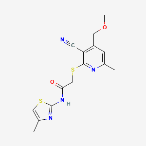 2-{[3-cyano-4-(methoxymethyl)-6-methyl-2-pyridinyl]thio}-N-(4-methyl-1,3-thiazol-2-yl)acetamide