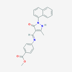 molecular formula C23H19N3O3 B440060 methyl 4-({[3-methyl-1-(1-naphthyl)-5-oxo-1,5-dihydro-4H-pyrazol-4-ylidene]methyl}amino)benzoate 