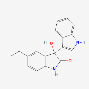 molecular formula C18H16N2O2 B4400610 5'-ethyl-3'-hydroxy-1',3'-dihydro-1H,2'H-3,3'-biindol-2'-one 