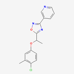 3-{5-[1-(4-chloro-3-methylphenoxy)ethyl]-1,2,4-oxadiazol-3-yl}pyridine