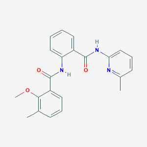 molecular formula C22H21N3O3 B4400683 2-methoxy-3-methyl-N-(2-{[(6-methyl-2-pyridinyl)amino]carbonyl}phenyl)benzamide 