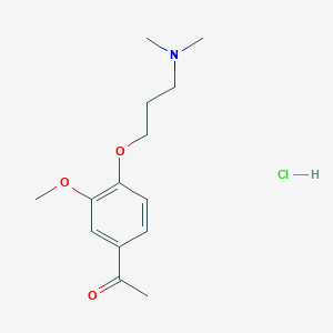 molecular formula C14H22ClNO3 B4400690 1-[4-[3-(Dimethylamino)propoxy]-3-methoxyphenyl]ethanone;hydrochloride 