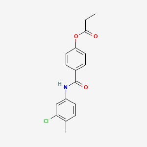 4-{[(3-chloro-4-methylphenyl)amino]carbonyl}phenyl propionate