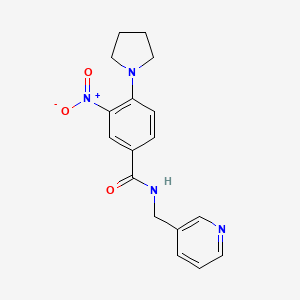 molecular formula C17H18N4O3 B4400760 3-nitro-N-(3-pyridinylmethyl)-4-(1-pyrrolidinyl)benzamide 