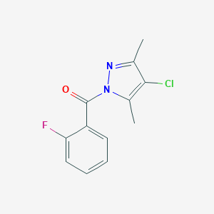 molecular formula C12H10ClFN2O B440077 4-chloro-1-(2-fluorobenzoyl)-3,5-dimethyl-1H-pyrazole CAS No. 351332-84-8