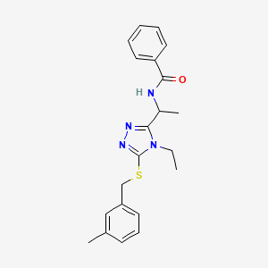 molecular formula C21H24N4OS B4400773 N-(1-{4-ethyl-5-[(3-methylbenzyl)thio]-4H-1,2,4-triazol-3-yl}ethyl)benzamide 