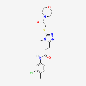 molecular formula C19H24ClN5O3S B4400782 N-(3-chloro-4-methylphenyl)-3-(4-methyl-5-{[2-(morpholin-4-yl)-2-oxoethyl]sulfanyl}-4H-1,2,4-triazol-3-yl)propanamide 