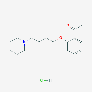 1-[2-(4-Piperidin-1-ylbutoxy)phenyl]propan-1-one;hydrochloride