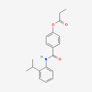 molecular formula C19H21NO3 B4400883 4-{[(2-isopropylphenyl)amino]carbonyl}phenyl propionate 