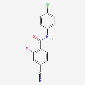 molecular formula C14H8ClFN2O B4400900 N-(4-chlorophenyl)-4-cyano-2-fluorobenzamide 