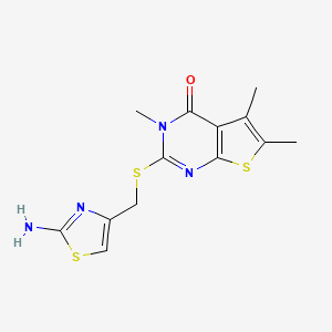 2-{[(2-amino-1,3-thiazol-4-yl)methyl]thio}-3,5,6-trimethylthieno[2,3-d]pyrimidin-4(3H)-one