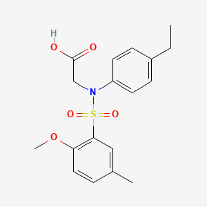 molecular formula C18H21NO5S B4400969 2-(4-ethyl-N-(2-methoxy-5-methylphenyl)sulfonylanilino)acetic acid 