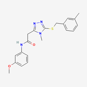 molecular formula C20H22N4O2S B4400979 N-(3-methoxyphenyl)-2-{4-methyl-5-[(3-methylbenzyl)sulfanyl]-4H-1,2,4-triazol-3-yl}acetamide 