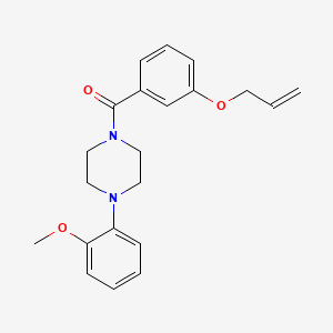 molecular formula C21H24N2O3 B4401003 1-[3-(allyloxy)benzoyl]-4-(2-methoxyphenyl)piperazine 