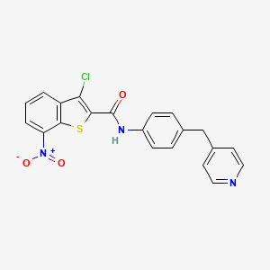 3-chloro-7-nitro-N-[4-(pyridin-4-ylmethyl)phenyl]-1-benzothiophene-2-carboxamide