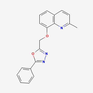 molecular formula C19H15N3O2 B4401088 2-methyl-8-[(5-phenyl-1,3,4-oxadiazol-2-yl)methoxy]quinoline 