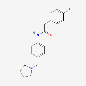 molecular formula C19H21FN2O B4401122 2-(4-fluorophenyl)-N-[4-(pyrrolidin-1-ylmethyl)phenyl]acetamide 