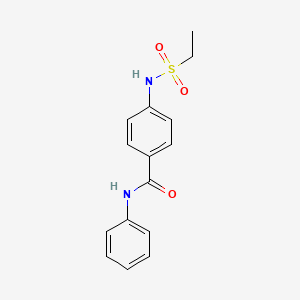 molecular formula C15H16N2O3S B4401146 4-[(ethylsulfonyl)amino]-N-phenylbenzamide 