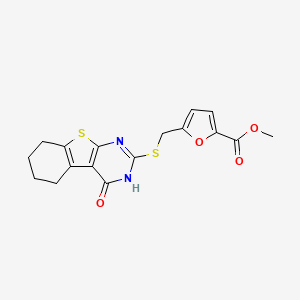 Methyl 5-{[(4-oxo-3,4,5,6,7,8-hexahydro[1]benzothieno[2,3-d]pyrimidin-2-yl)sulfanyl]methyl}furan-2-carboxylate