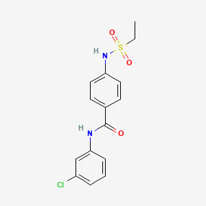 molecular formula C15H15ClN2O3S B4401211 N-(3-chlorophenyl)-4-[(ethylsulfonyl)amino]benzamide 