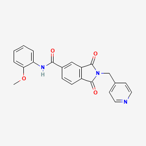 molecular formula C22H17N3O4 B4401263 N-(2-methoxyphenyl)-1,3-dioxo-2-(4-pyridinylmethyl)-5-isoindolinecarboxamide 