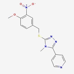 4-{5-[(4-methoxy-3-nitrobenzyl)thio]-4-methyl-4H-1,2,4-triazol-3-yl}pyridine