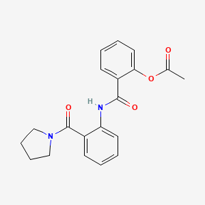 molecular formula C20H20N2O4 B4401330 [2-[[2-(Pyrrolidine-1-carbonyl)phenyl]carbamoyl]phenyl] acetate 