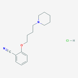 molecular formula C16H23ClN2O B4401409 2-(4-Piperidin-1-ylbutoxy)benzonitrile;hydrochloride 