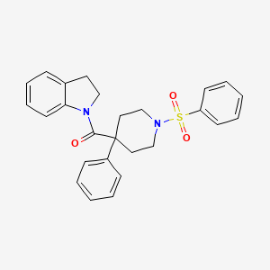 [1-(Benzenesulfonyl)-4-phenylpiperidin-4-yl]-(2,3-dihydroindol-1-yl)methanone