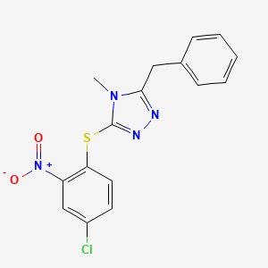 molecular formula C16H13ClN4O2S B4401442 3-benzyl-5-[(4-chloro-2-nitrophenyl)thio]-4-methyl-4H-1,2,4-triazole 