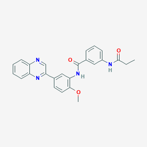 N~1~-[2-Methoxy-5-(2-quinoxalinyl)phenyl]-3-(propionylamino)benzamide