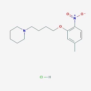 molecular formula C16H25ClN2O3 B4401476 1-[4-(5-Methyl-2-nitrophenoxy)butyl]piperidine;hydrochloride 