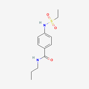 molecular formula C12H18N2O3S B4401493 4-[(ethylsulfonyl)amino]-N-propylbenzamide 