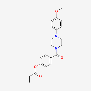 molecular formula C21H24N2O4 B4401503 [4-[4-(4-Methoxyphenyl)piperazine-1-carbonyl]phenyl] propanoate 