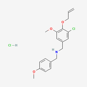 N-[(3-chloro-5-methoxy-4-prop-2-enoxyphenyl)methyl]-1-(4-methoxyphenyl)methanamine;hydrochloride