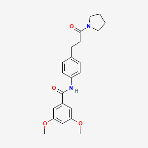 3,5-dimethoxy-N-[4-(3-oxo-3-pyrrolidin-1-ylpropyl)phenyl]benzamide