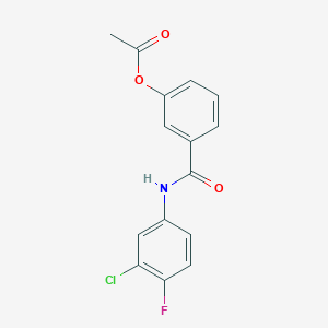 molecular formula C15H11ClFNO3 B4401567 3-{[(3-chloro-4-fluorophenyl)amino]carbonyl}phenyl acetate 