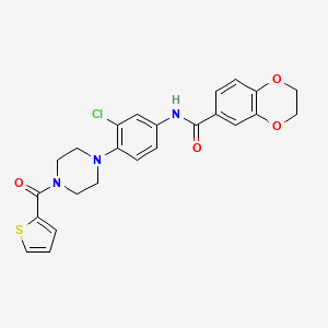 N-{3-chloro-4-[4-(2-thienylcarbonyl)-1-piperazinyl]phenyl}-2,3-dihydro-1,4-benzodioxine-6-carboxamide