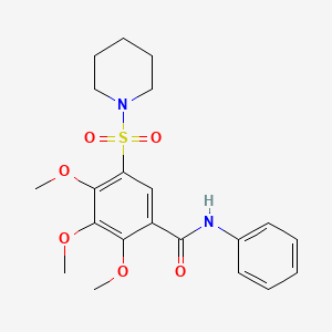 molecular formula C21H26N2O6S B4401606 2,3,4-trimethoxy-N-phenyl-5-piperidin-1-ylsulfonylbenzamide 