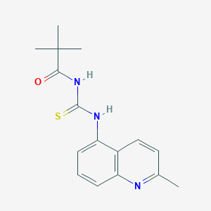 molecular formula C16H19N3OS B4401616 2,2-dimethyl-N-[(2-methylquinolin-5-yl)carbamothioyl]propanamide 