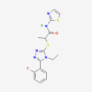 2-{[4-ethyl-5-(2-fluorophenyl)-4H-1,2,4-triazol-3-yl]sulfanyl}-N-(1,3-thiazol-2-yl)propanamide