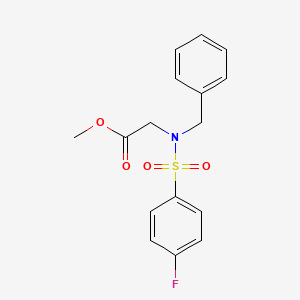 molecular formula C16H16FNO4S B4401638 Methyl 2-[benzyl-(4-fluorophenyl)sulfonylamino]acetate 