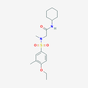 molecular formula C18H28N2O4S B4401649 N-cyclohexyl-N~2~-[(4-ethoxy-3-methylphenyl)sulfonyl]-N~2~-methylglycinamide 