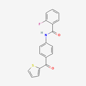 molecular formula C18H12FNO2S B4401659 2-fluoro-N-[4-(2-thienylcarbonyl)phenyl]benzamide 