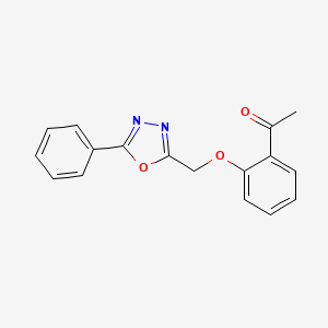 molecular formula C17H14N2O3 B4401672 1-{2-[(5-phenyl-1,3,4-oxadiazol-2-yl)methoxy]phenyl}ethanone 