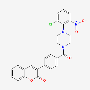 3-(4-{[4-(2-chloro-6-nitrophenyl)piperazin-1-yl]carbonyl}phenyl)-2H-chromen-2-one