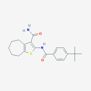 molecular formula C21H26N2O2S B440176 2-(4-(tert-butyl)benzamido)-5,6,7,8-tetrahydro-4H-cyclohepta[b]thiophene-3-carboxamide CAS No. 352684-71-0