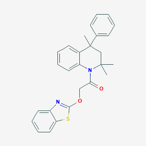molecular formula C27H26N2O2S B440180 1,3-benzothiazol-2-yl 2-oxo-2-(2,2,4-trimethyl-4-phenyl-3,4-dihydro-1(2H)-quinolinyl)ethyl ether CAS No. 332019-43-9